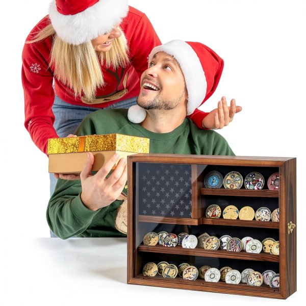 Dononr Wooden Coin Display Case Office Product-6