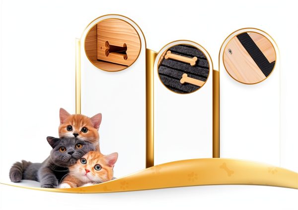 YAQUHO Dog Ramp Pine Wood Anti Slip Stairs Small Medium Dogs-3