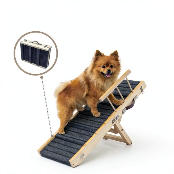 Dog Safety Ramp Mousterian Foldable Wood Design-1