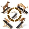 MYUNIK Wood Dog Ramp Foldable Adjustable Pet Bed Couch-4