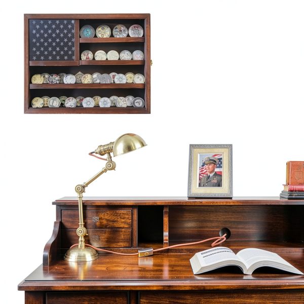 Dononr Wooden Coin Display Case Office Product-5