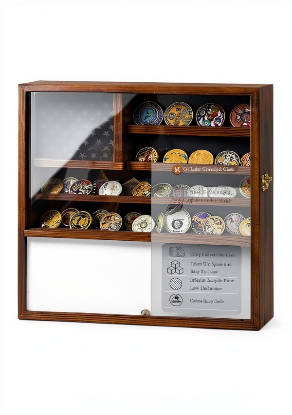 Dononr Wooden Coin Display Case Office Product-4