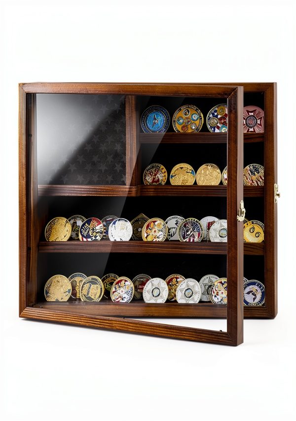 Dononr Wooden Coin Display Case Office Product-1