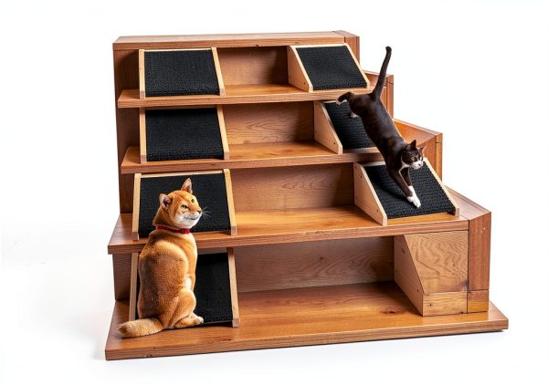 Coositel Dog Ramp for Stairs Bamboo Anti-Slip Pet Safety-6