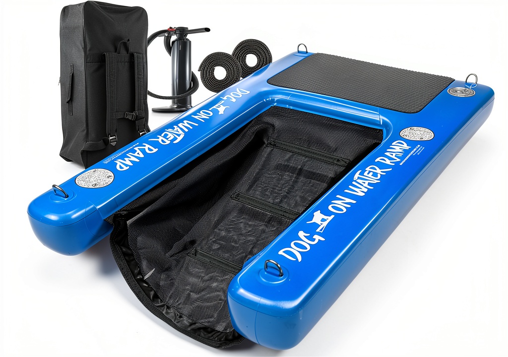 POP Inflatable Dog Water Ramp deployed in a pool setting