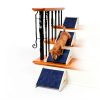 INRLKIT Wood Dog Ramp Gray Pet Safety Stairs 154lb Capacity-4