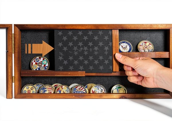 Dononr Wooden Coin Display Case Office Product-2