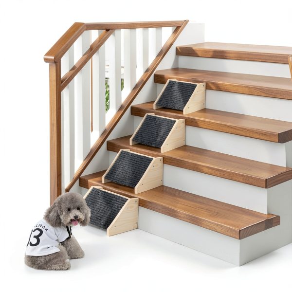 Coositel Dog Ramp for Stairs Bamboo Anti-Slip Pet Safety-4