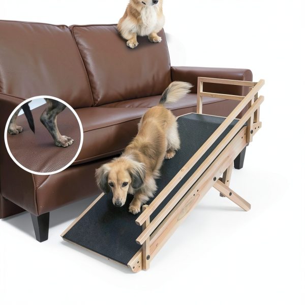 DoggoRamps Couch Ramp Solid Maple Adjustable for Small Dogs-2