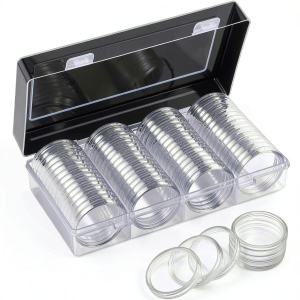 Coin Capsules Hicarer Plastic Coin Storage-0