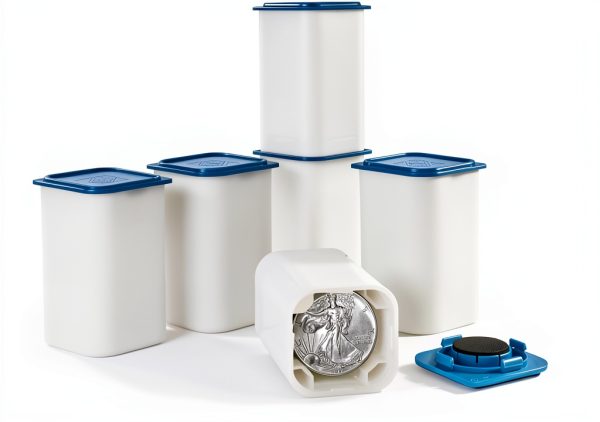 Lighthouse Sqube Coin Tubes Plastic Stackable-0