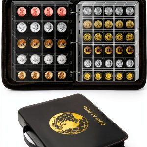 Coin Collection Album Xxmbbjy PU Leather Zipper-0