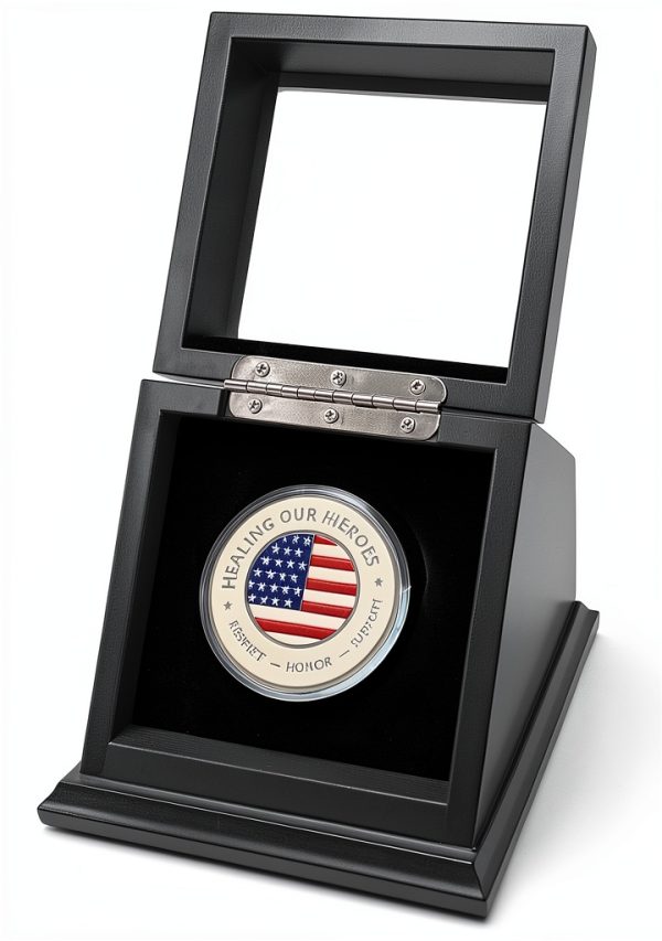 Challenge Coin Display Case CHEZ MONETT Walnut-0