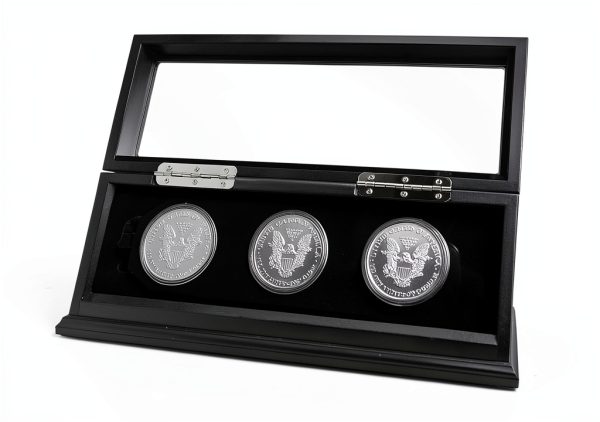 Chez Monett Challenge Coin Display Case Black Wood-0