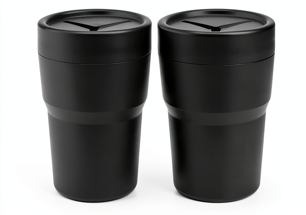 Mini piggy bank placed in a car cup holder