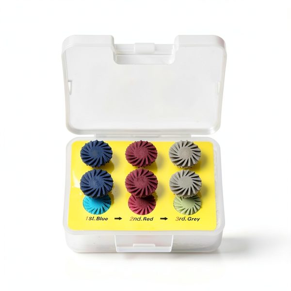 Dental Polishing Kit CHINA 3 Color Diamond Disc Set with Spiral Brush-3