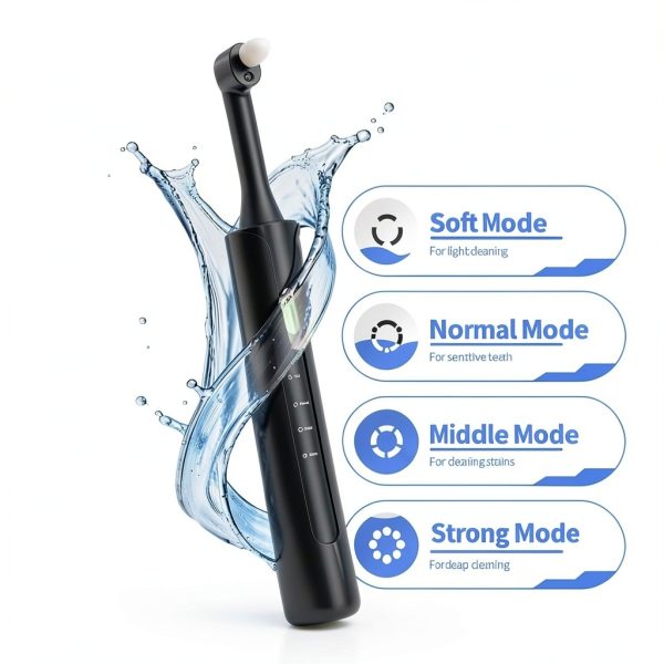 Electric Tooth Polisher, Plaque Remover for Teeth Whitening, Teeth Polishing Kits 4 Speed Modes，Rechargeable Dental Polisher for Cleaning, Waterproof Tooth Polish Tools with 5 Brush Heads& LED Light-1
