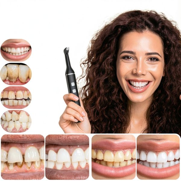 Tooth Polisher RRZIOM Rechargeable Kit with LED Light and 5 Brush-2
