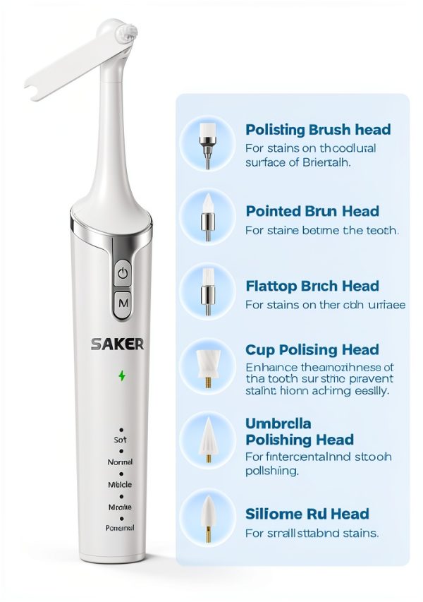Saker Tooth Polisher P3 Dental Kit LED Light, 5 Speed Modes,-1